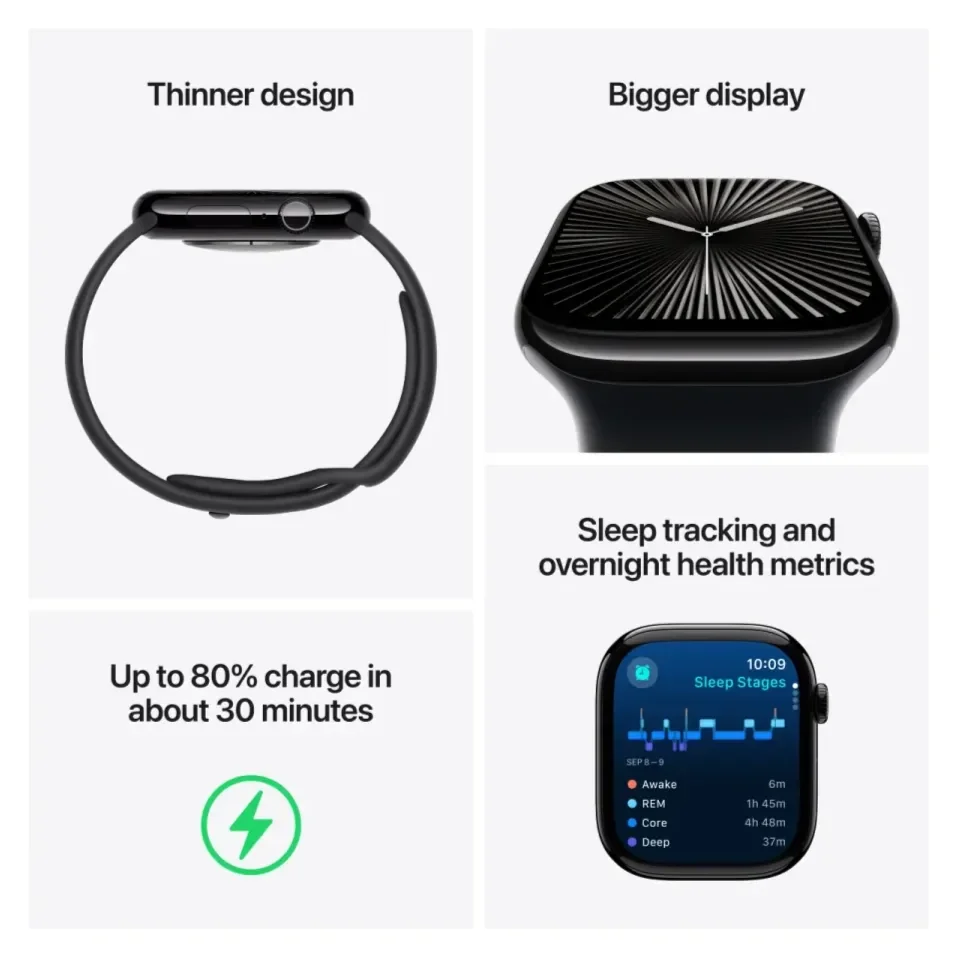 Apple Watch Series 10 GPS - 42 mm Aluminium Case, Sport Band, M/L thumbnail